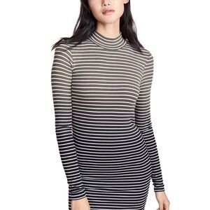 ATM Anthony Thomas Meililo Dip Dye Stripe Dress in Black Combo Medium